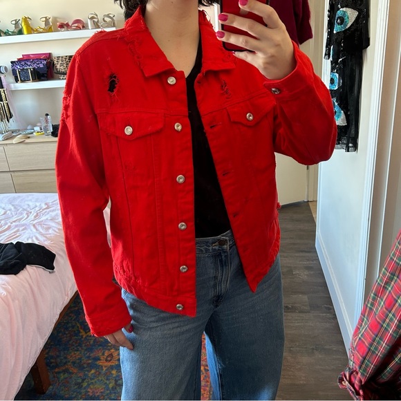 Zara Distressed Denim Jacket - Picture 5 of 6